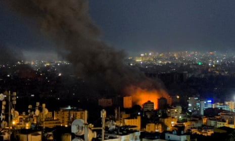 Israel launches intense attacks on Hezbollah stronghold in Beirut's south | Hezbollah | The Guardian