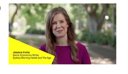 Jessica Irvine appears in an online video for CommBank.