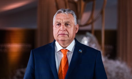 Viktor Orbán arrives at the Nato summit.