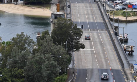 A view of a main road in Sydney’s northern beaches in December 2020 during a coronavirus lockdown.