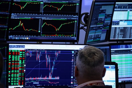 A trader on the floor of the New York Stock Exchange.