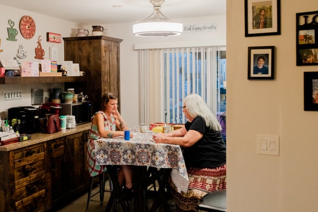 two women at table