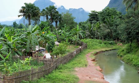 A farm alongside a small tributary of the Nam Lik in Namai village, Feung district, Vientiane province, Laos