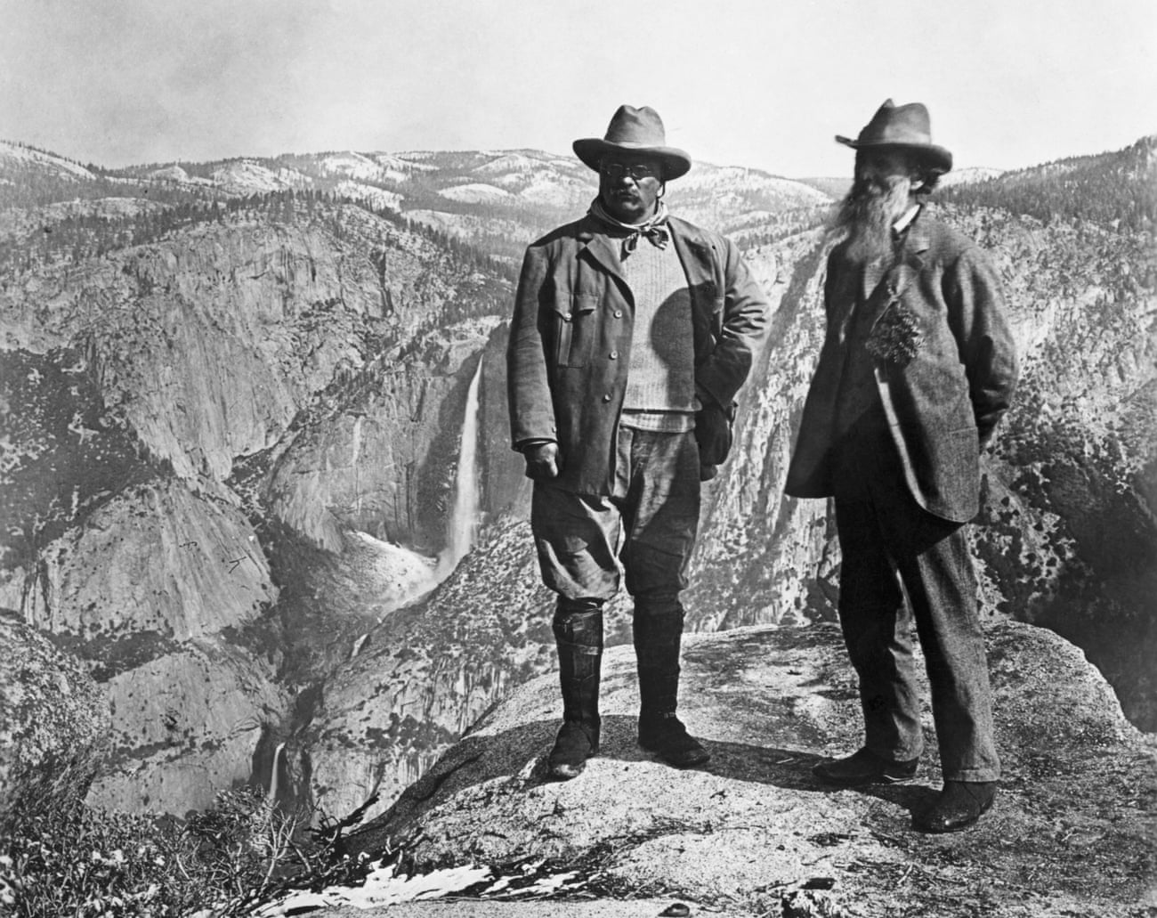 Theodore Roosevelt and John Muir above Yosemite Valley. Muir complained about the ‘uncleanliness’ of Native Americans.