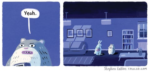 Stephen Collins cartoon on changing the clocks and chocolate Easter eggs, panel 6