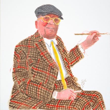 Détail de l'autoportrait de David Hockney