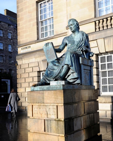 A statue of David Hume on the Royal Mile, Edinburgh.