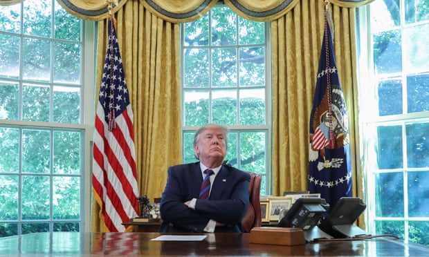 Donald Trump in the Oval Office in July 2019.