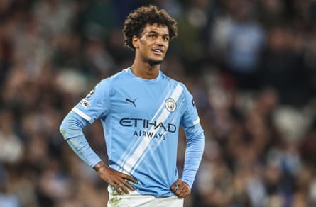 Manchester City’s Oscar Bobb during the Champions League match against Napoli.