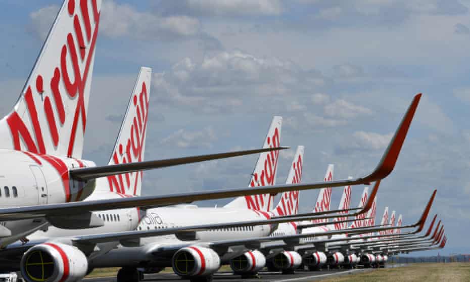 Virgin Australia aircraft parked at Brisbane airport