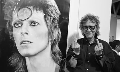 ‘The stars seemed to effortlessly align for Mick when he was behind the camera’ … Mick Rock at the reception for a Taschen book collecting his photographs of David Bowie, 9 September 2015.