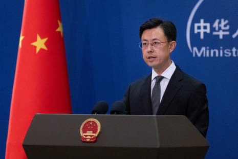 Chinese Ministry of Foreign Affairs spokesperson Guo Jiakun participates in a press conference in Beijing, China, 23 June 2025.