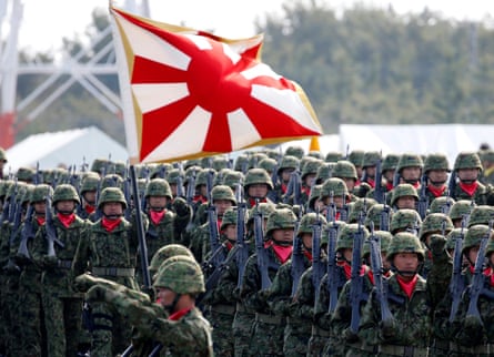 An infantry unit in Japan’s self-defence force at a ceremony at Camp Asaka in 2016.
