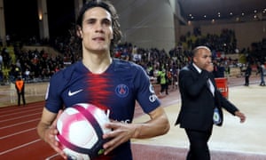 Edinson Cavani took home the match ball.