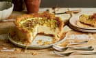 Sticky aubergine tart, sea bass with pistachio pesto, baklava cheesecake – Greekish recipes by Georgina Hayden