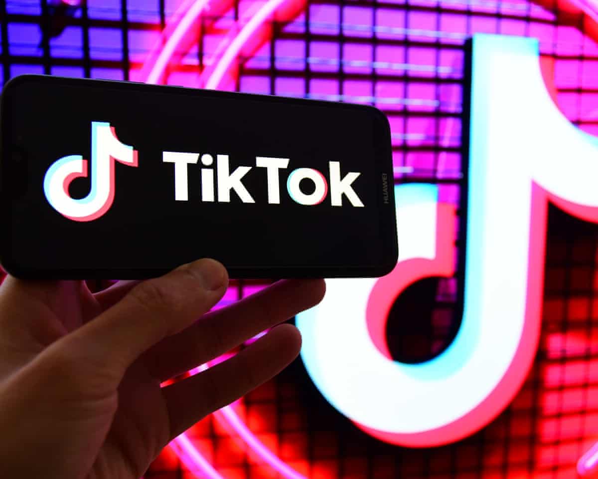 Phone showing TikTok app