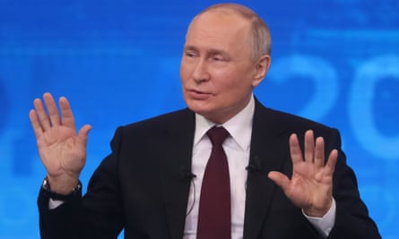 Vladimir Putin during his annual press conference.