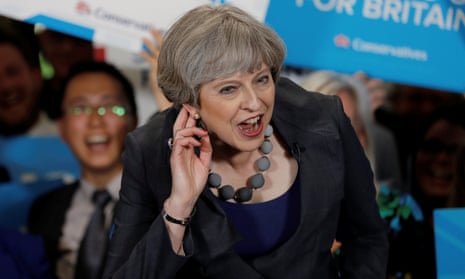 Britain’s Prime Minister Theresa May reacts as she speaks at an election campaign event at Pride Park Stadium in Derby on June 1, 2017. / AFP PHOTO / POOL / STEFAN WERMUTHSTEFAN WERMUTH/AFP/Getty Images