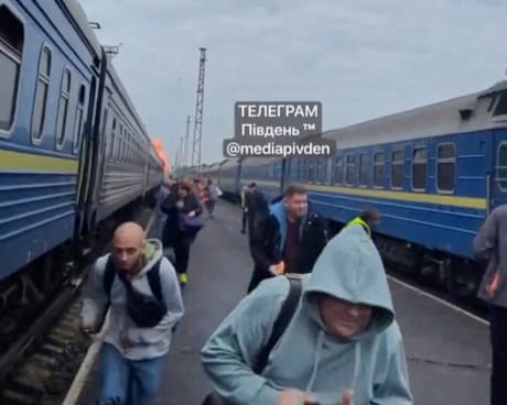 Russian strike on passenger train will not deter Ukraine’s backers, Nato chief says