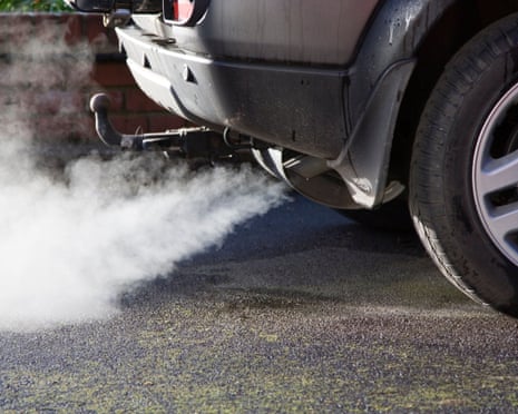 Exhaust cloud from a car