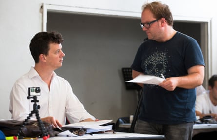 Tom Morris and Carl Grose during rehearsals.