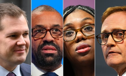 The four remaining Conservative leadership contenders: from left, Robert Jenrick, James Cleverly, Kemi Badenoch, Tom Tugendhat.