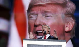 Republican presidential candidate Donald Trump makes his acceptance speech on the final day of the Republican national convention in Cleveland last Thursday. Photograph byCarolyn Kaster/AP