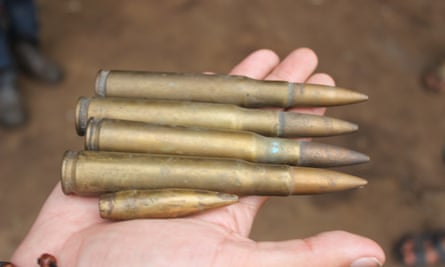 Bullets that traditional divers say they retrieved from old warships.