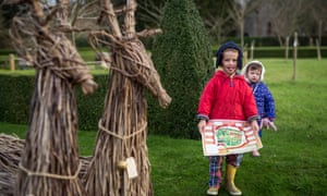 Children at Hinton Ampner, Hampshire.