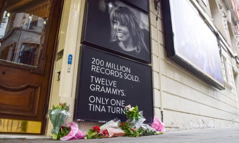 Tina Turner tributes flowers outside Aldwych theatre, London, where Tina: The Musical is currently playing. 