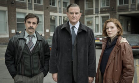 Emun Elliott, Hugh Bonneville and Charlotte Spencer in The Gold.