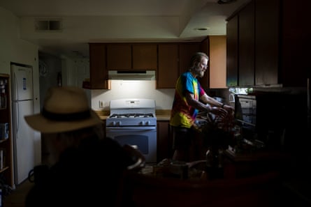 two people in kitchen