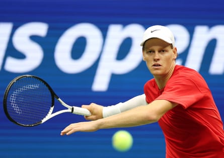 Jannik Sinner practising in New York on Thursday.