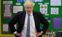 Boris Johnson during a school visit