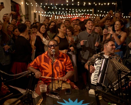Drummer Claudio Martínez performs at Sala de Naciones La Calenda in Montevideo.