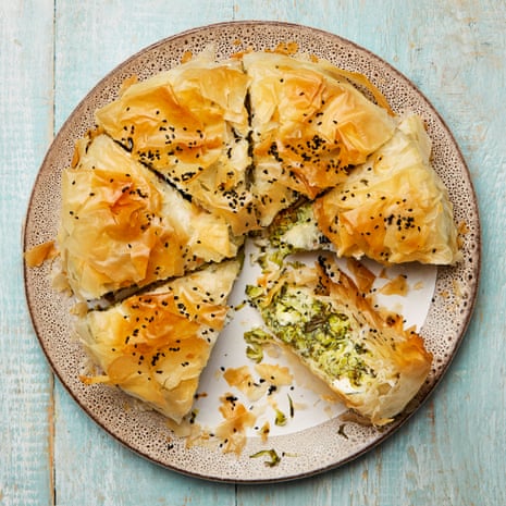 Yotam Ottolenghi’s courgette and herb filo pie. Photographs: Louise Hagger. Food styling: Emily Kydd. Prop styling: Jennifer Kay