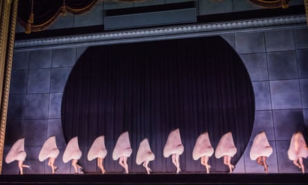 Brilliantly conceived … the giant nose leads a chorus line in the ROH’s The Nose.