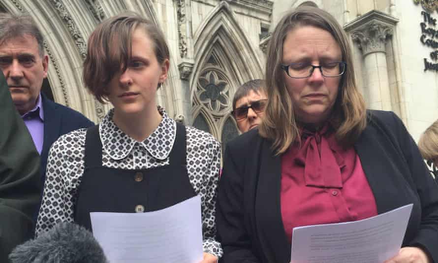 Alice Gross’s sister Nina and mother Ros Hodgkiss read statements outside the Royal Courts of Justice in London after an inquest found that the teenager was “unlawfully killed” in a sexually motivated attack