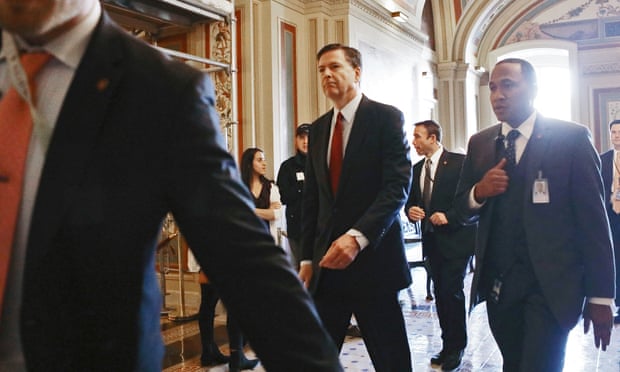 FBI director James Comey leaves a meeting on Capitol Hill on Friday in Washington DC. 