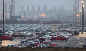 Hundreds of General Motor vehicles are parked outside the GM assembly plant in Oshawa, Ontario, on Monday. 6123.jpg?width=300&quality=85&auto=forma