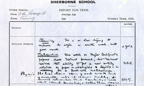 Alan Turing’s school report which is part of the Codebreakers and Groundbreakers’ exhibition in Cambridge.
