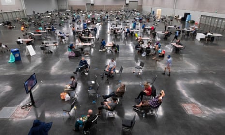 Residents fill a cooling centre in Portland, Oregon, during record breaking temperatures in 2021.