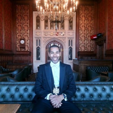 Chris Symonds pictured whilst at work as a House of Commons doorkeeper.