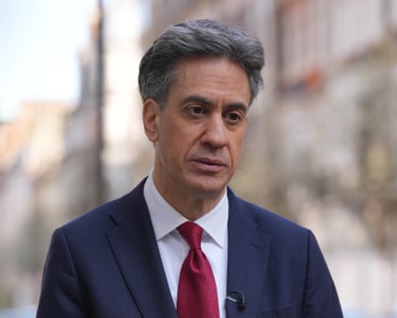 Ed Miliband speaks to the media outside BBC Broadcasting House in London last month