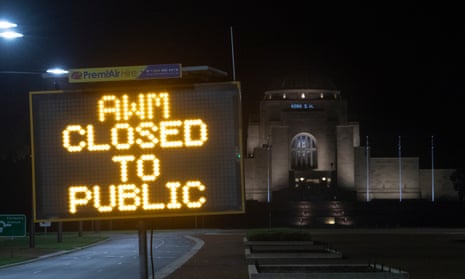 The Australian war memorial Anzac day dawn service 2020 will be closed to the public and televised nationally on ABC TV. 23 April 2020. 