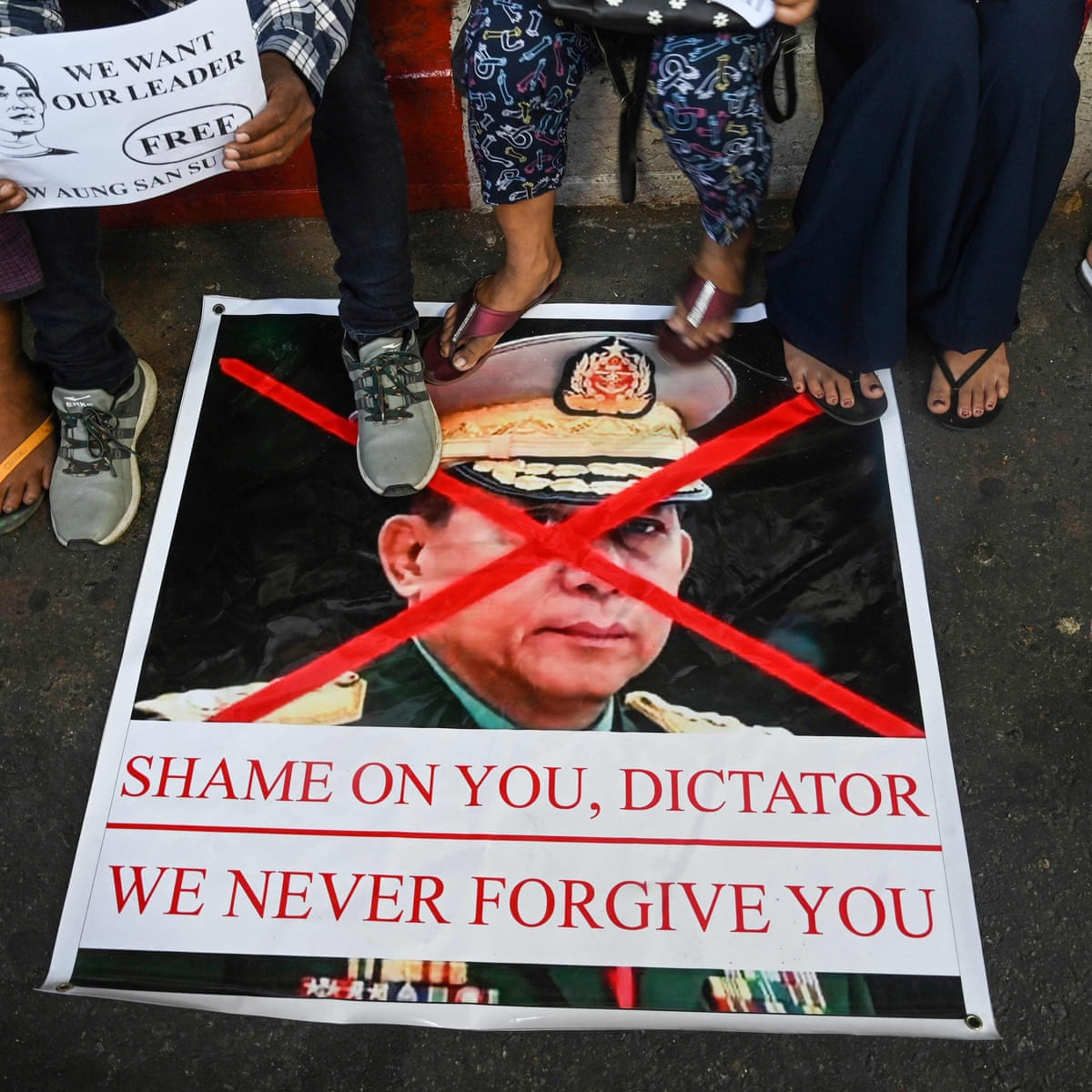 Myanmar's junta struggles to prevent protests planned for coup anniversary | Myanmar | The Guardian