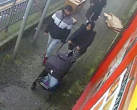 CCTV of Habibur Masum walking with his wife in Bradford. dqxikeidqkikdinv
