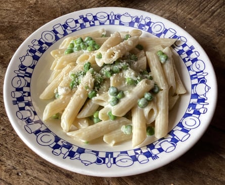 Ingredients you may well have to hand … Rachel Roddy's pasta with peas and cream.