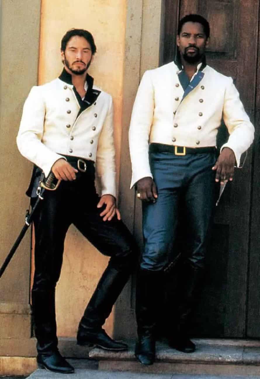 Nice brother, nasty brother … Denzel Washington as Don Pedro and Keanu Reeves as Don John in Much Ado About Nothing.