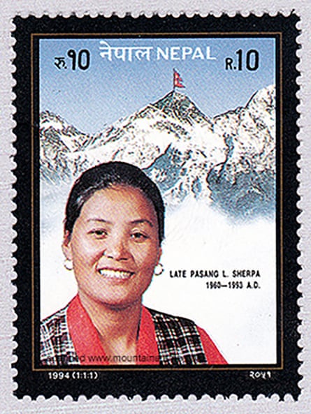 Nepal stamp commemorating Pasang Lhamu Sherpa